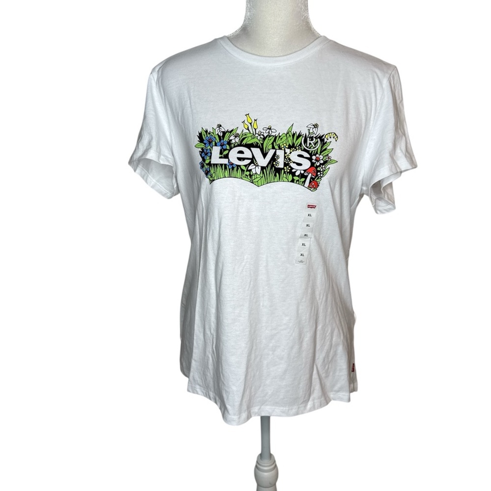 Levi's White Tee with Colorful Graphic XL